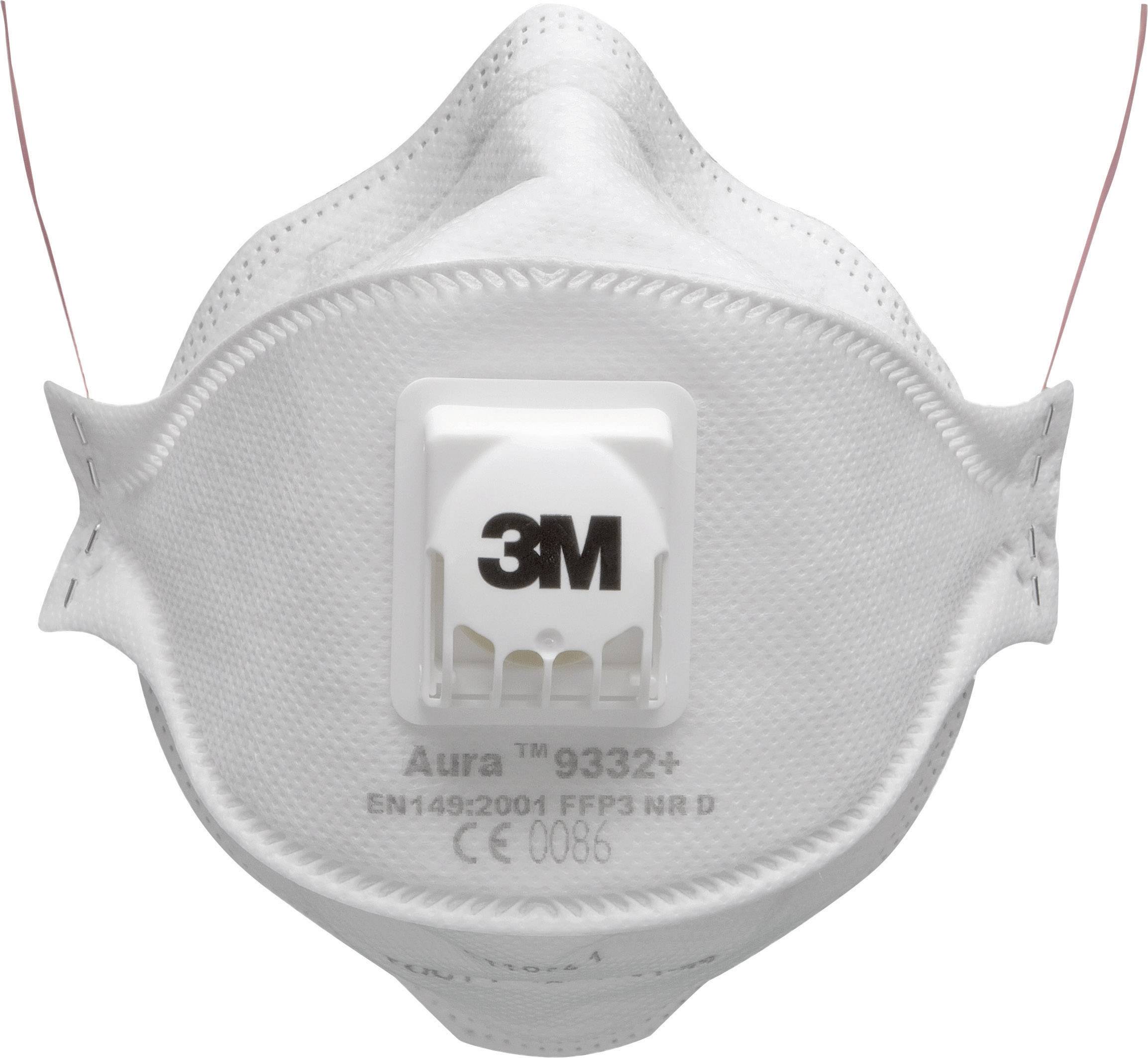 3M™ filtrier.Halb-/Feinstaubmaske Aura™ 9332+ FFP3NR D, Kat.III,Ventil, weiß, 10/VE
