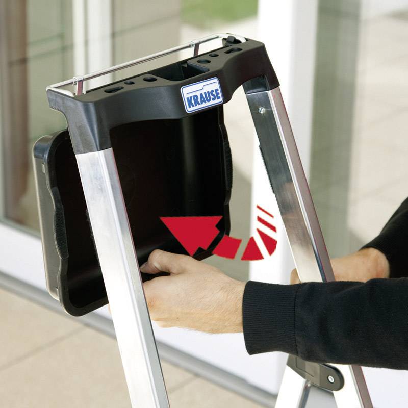 Krause 126528 Aluminium Stufen-Stehleiter Arbeitshöhe (max.): 2.85m Silber DIN EN 131 4kg