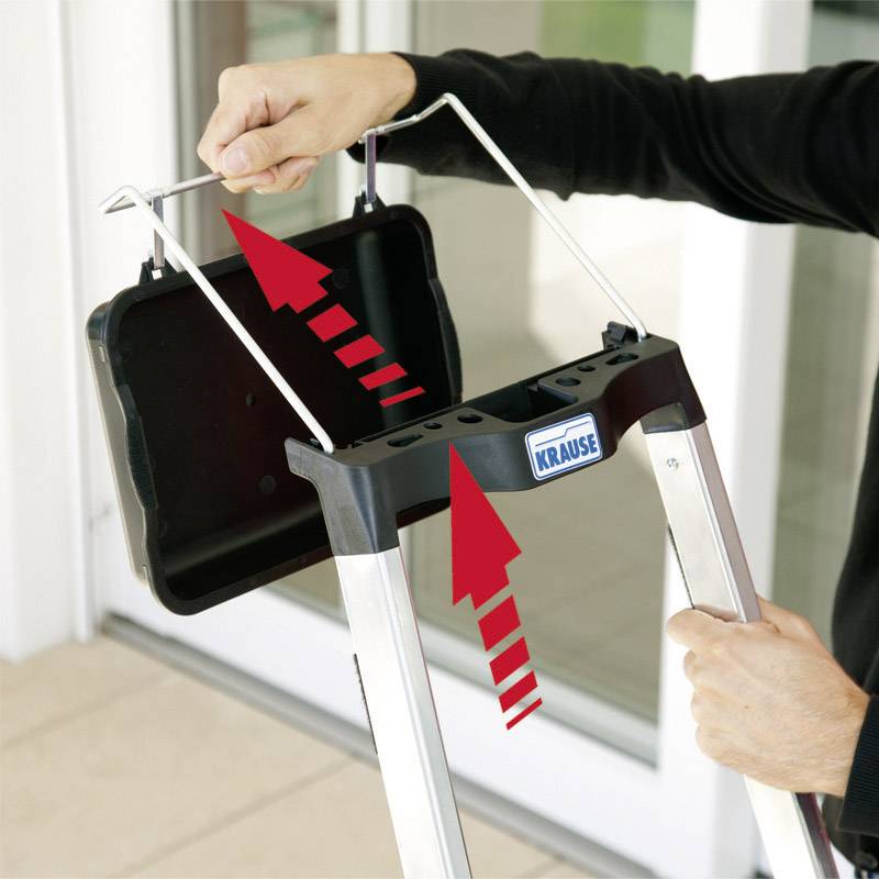 Krause 126535 Aluminium Stufen-Stehleiter Arbeitshöhe (max.): 3.05m Silber DIN EN 131 4.9kg