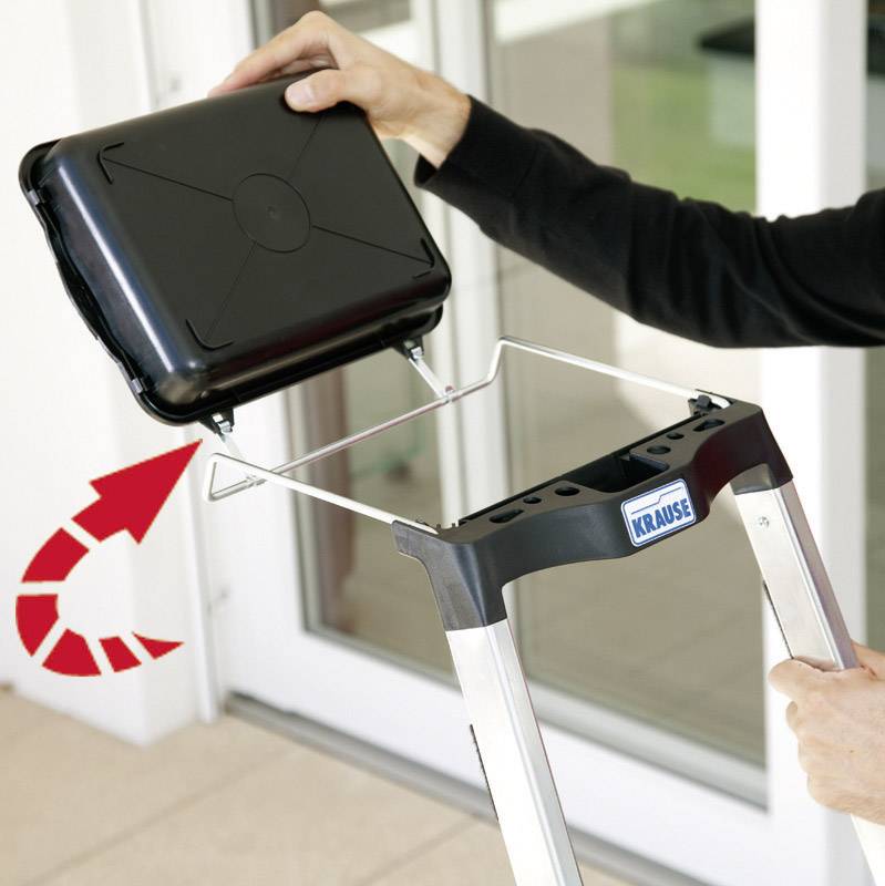 Krause 126535 Aluminium Stufen-Stehleiter Arbeitshöhe (max.): 3.05m Silber DIN EN 131 4.9kg