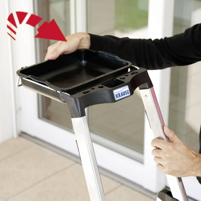 Krause 126528 Aluminium Stufen-Stehleiter Arbeitshöhe (max.): 2.85m Silber DIN EN 131 4kg