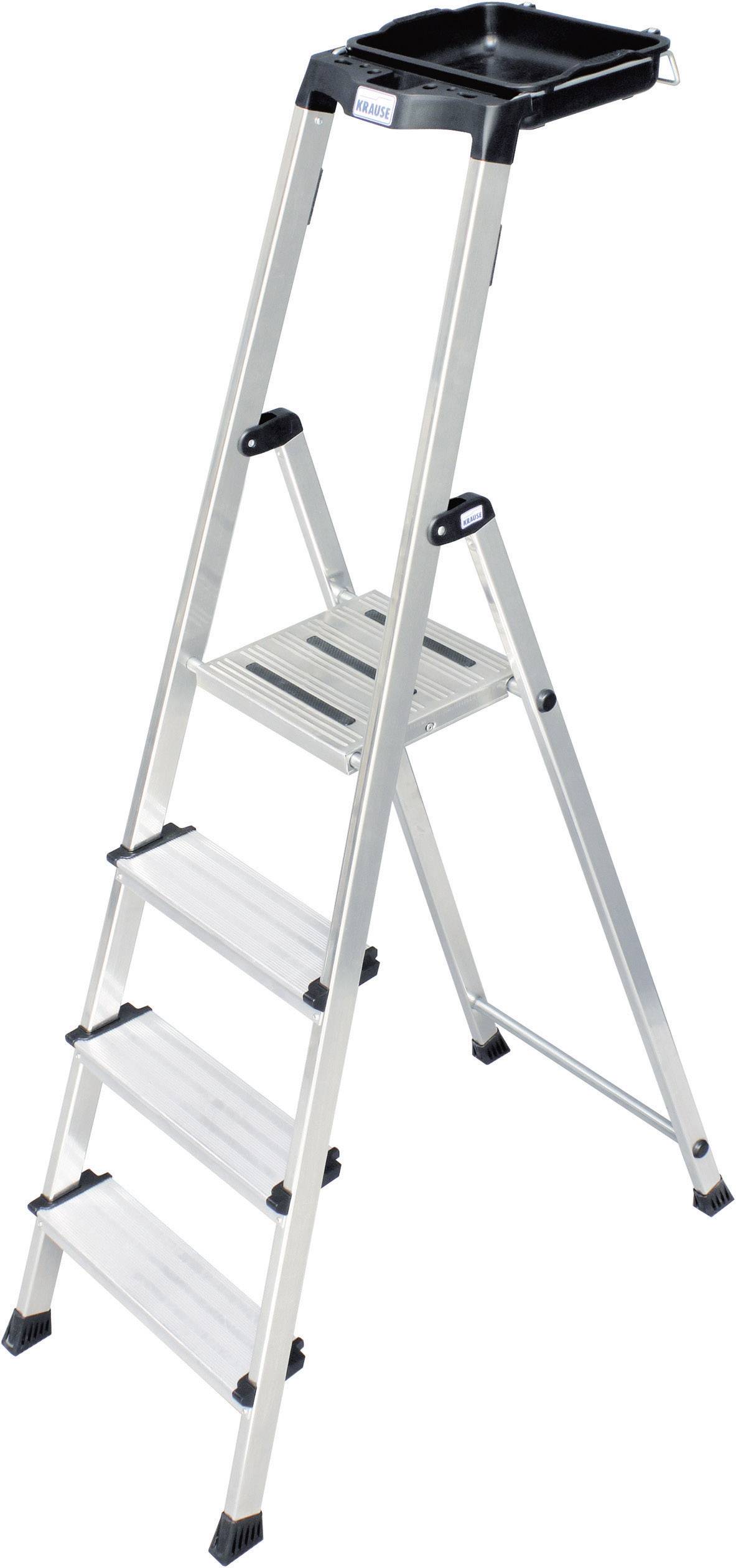 Krause 126528 Aluminium Stufen-Stehleiter Arbeitshöhe (max.): 2.85m Silber DIN EN 131 4kg