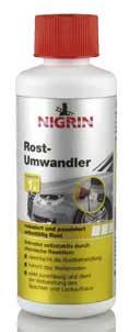 Flasche des Nigrin Rost-Umwandlers, speziell zur Rostentfernung und -schutz auf Metalloberflächen.