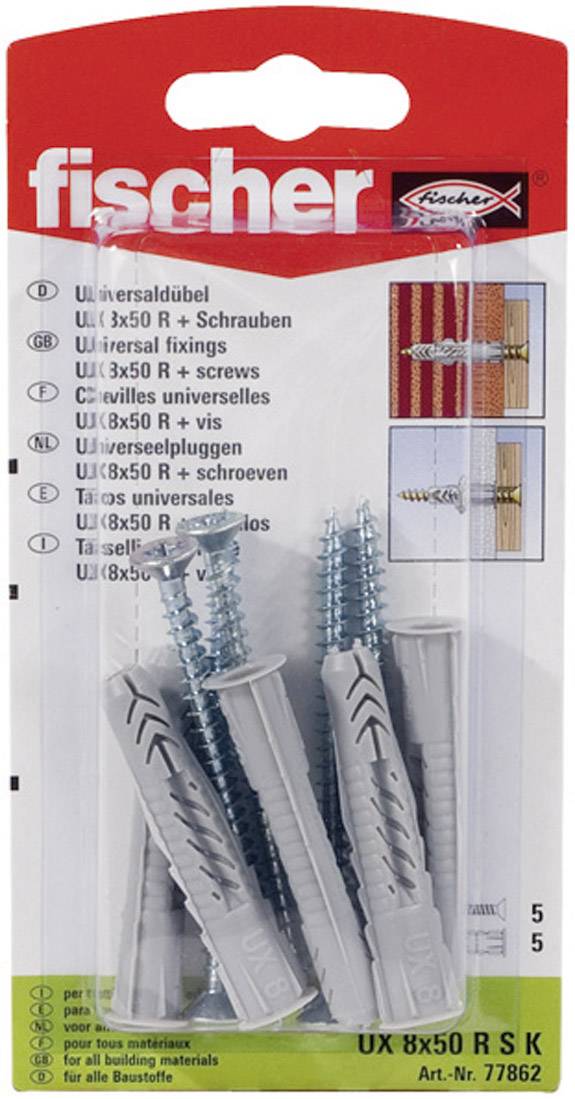 Fischer UX 8 x 50 RS K Universaldübel 50 mm 8 mm 77862 1 Set