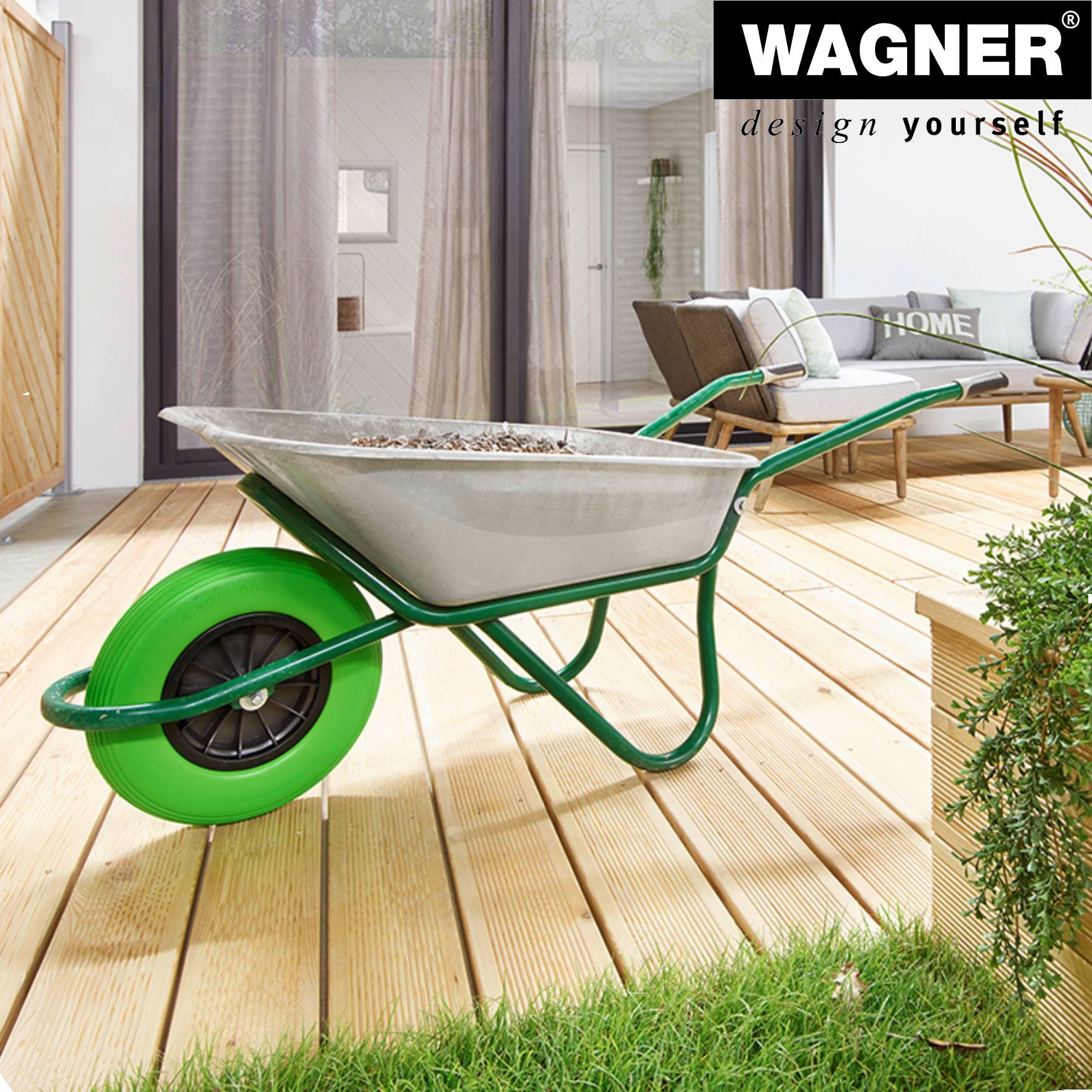 Wagner design yourself Schubkarrenrad Vollgummi RO 8402 grün (4840201)