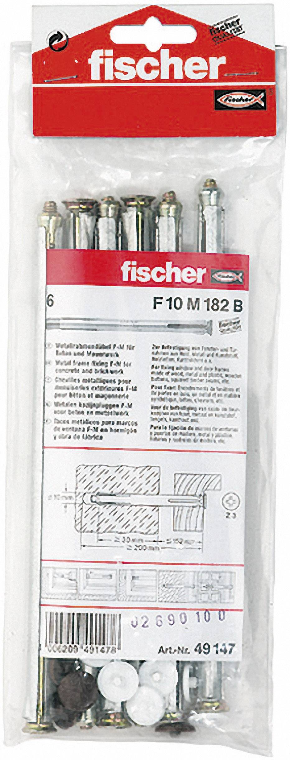 Fischer 49147 F 10 M 182 B Metallrahmendübel 182 mm 10 mm 6 St.