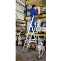 Krause 127846 Aluminium Stufen-Stehleiter Arbeitshöhe (max.): 5.30m Silber DIN EN 131 29kg Krause 127846 Aluminium Stufen-Stehleiter Arbeitshöhe (max.): 5.30m Silber DIN EN 131 29kg
