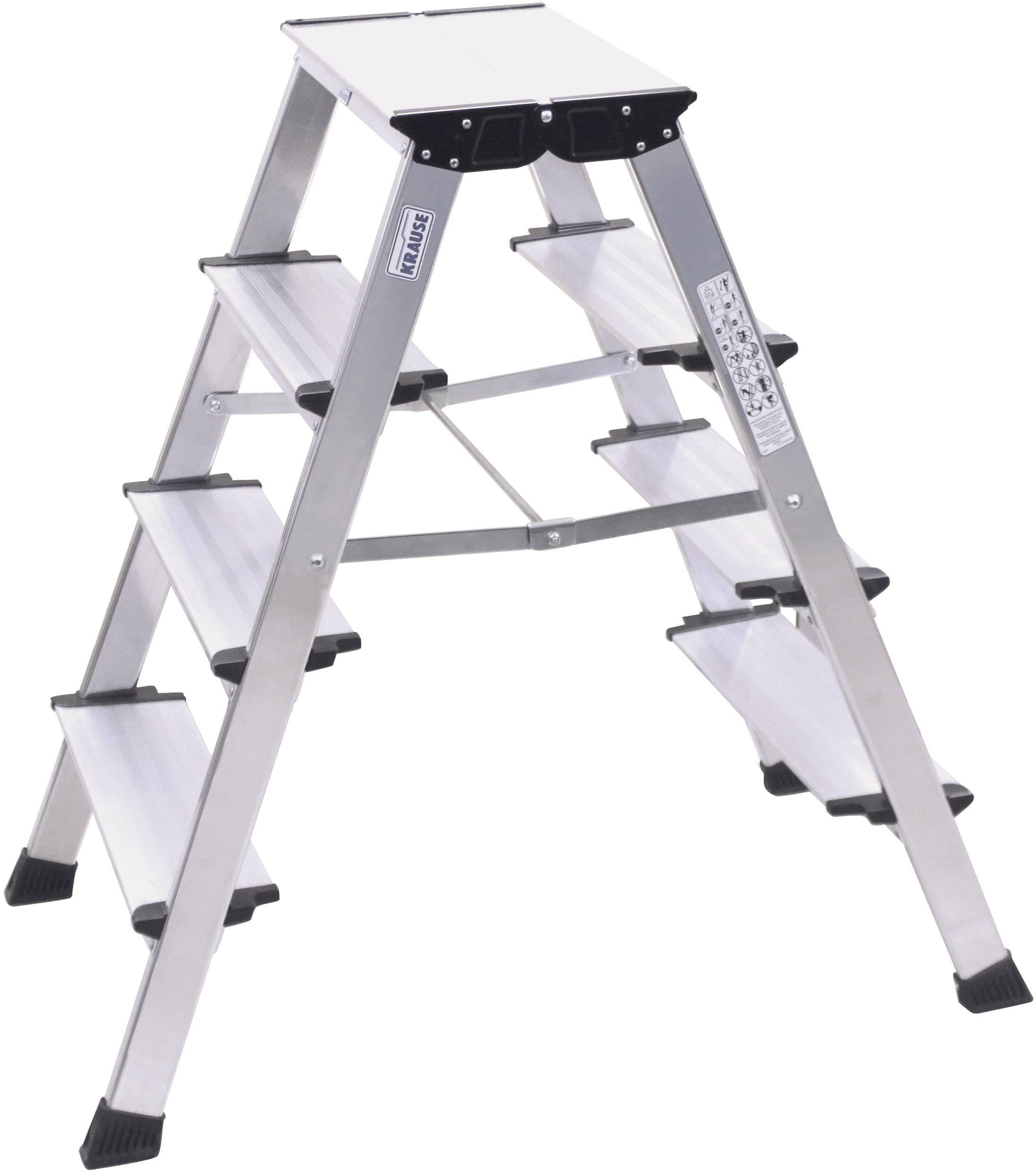 Krause MONTO Treppo 126030 Aluminium Doppel-Klapptritt klappbar Arbeitshöhe (max.): 2.65m Silber 3.80kg