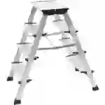 Krause MONTO Treppo 126030 Aluminium Doppel-Klapptritt klappbar Arbeitshöhe (max.): 2.65m Silber 3.80kg Krause MONTO Treppo 126030 Aluminium Doppel-Klapptritt klappbar Arbeitshöhe (max.): 2.65m Silber 3.80kg