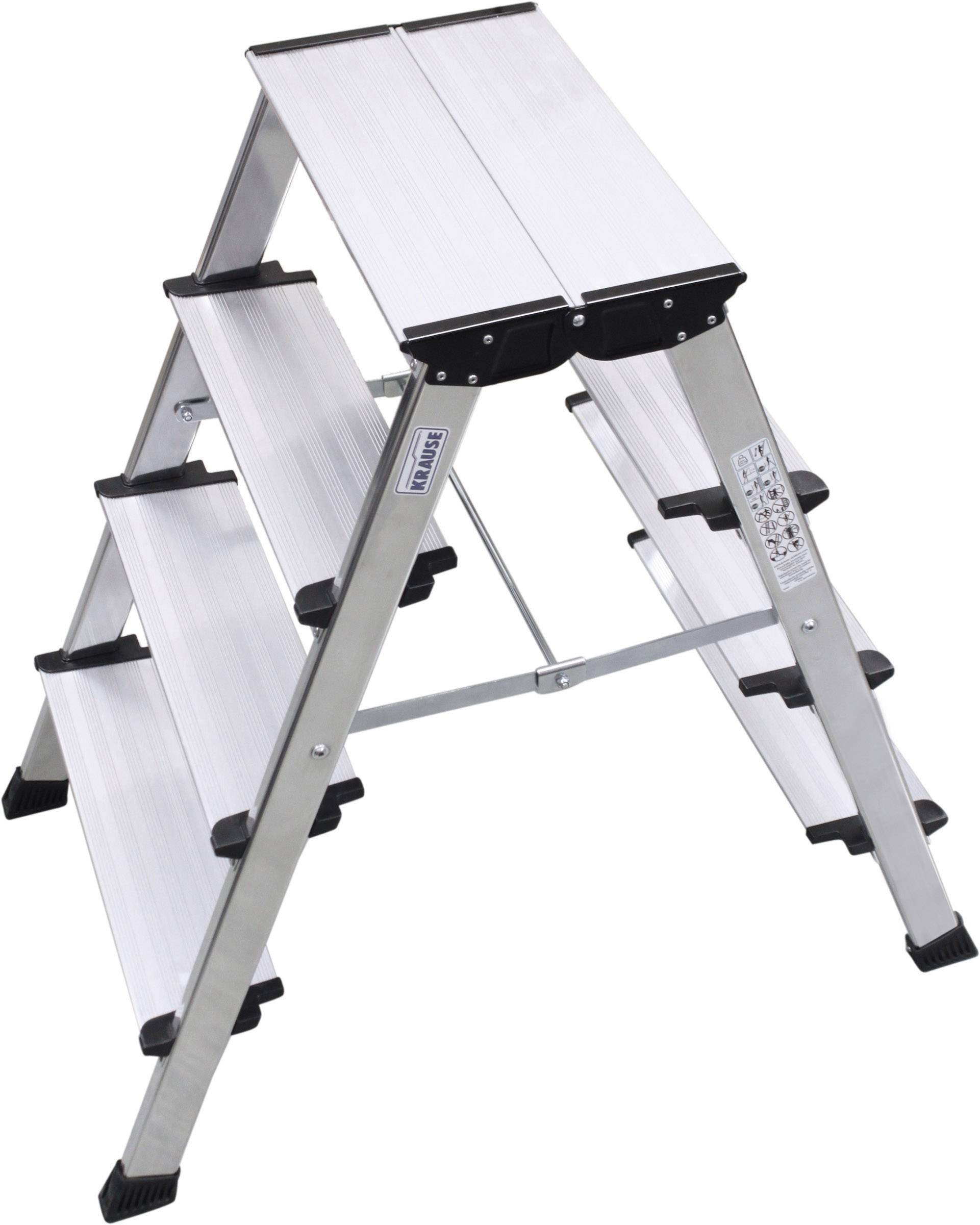 Krause MONTO Treppo 126047 Aluminium Doppel-Klapptritt klappbar Arbeitshöhe (max.): 2.85m Silber 5.50kg