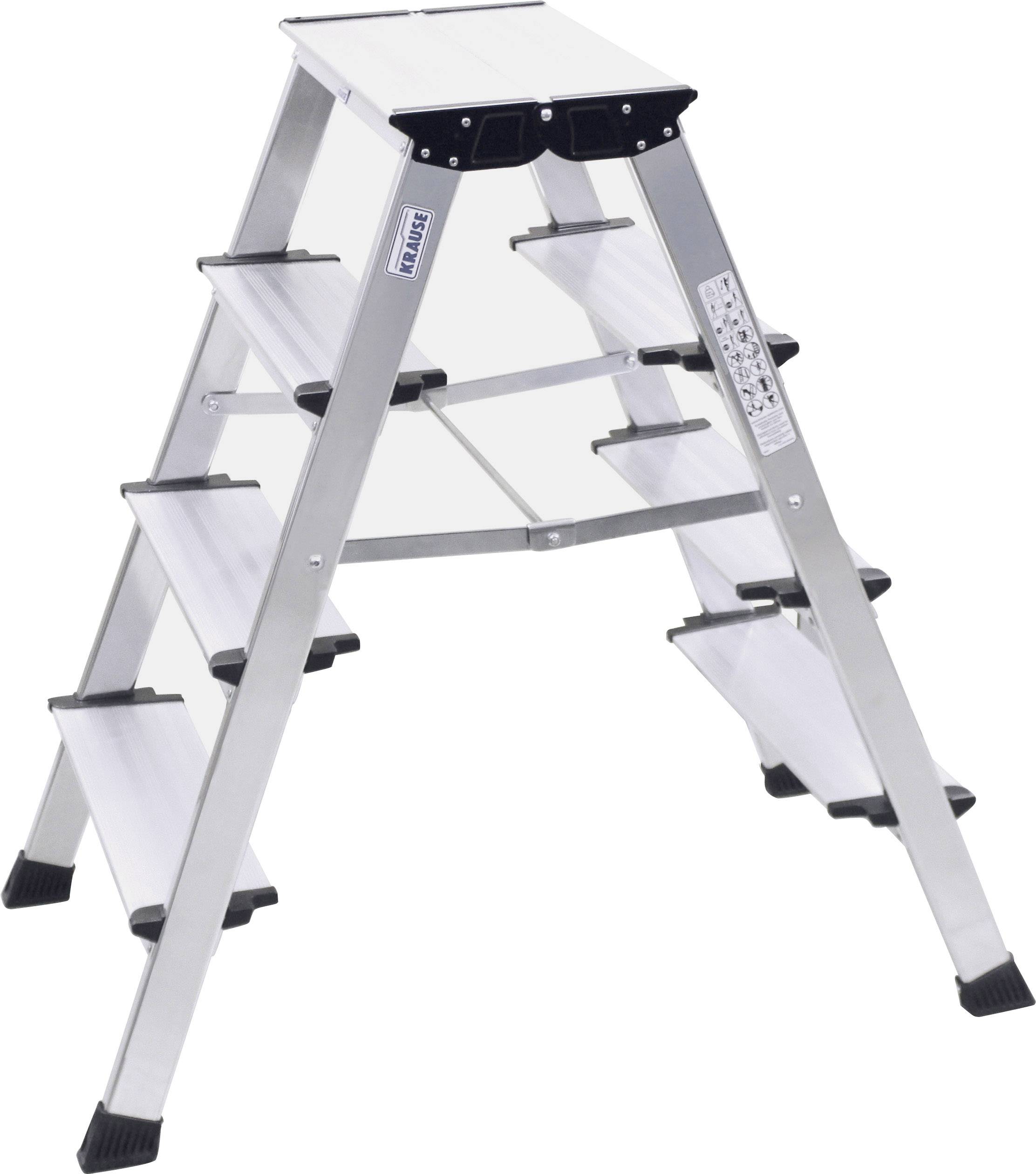 Krause MONTO Treppo 126047 Aluminium Doppel-Klapptritt klappbar Arbeitshöhe (max.): 2.85m Silber 5.50kg