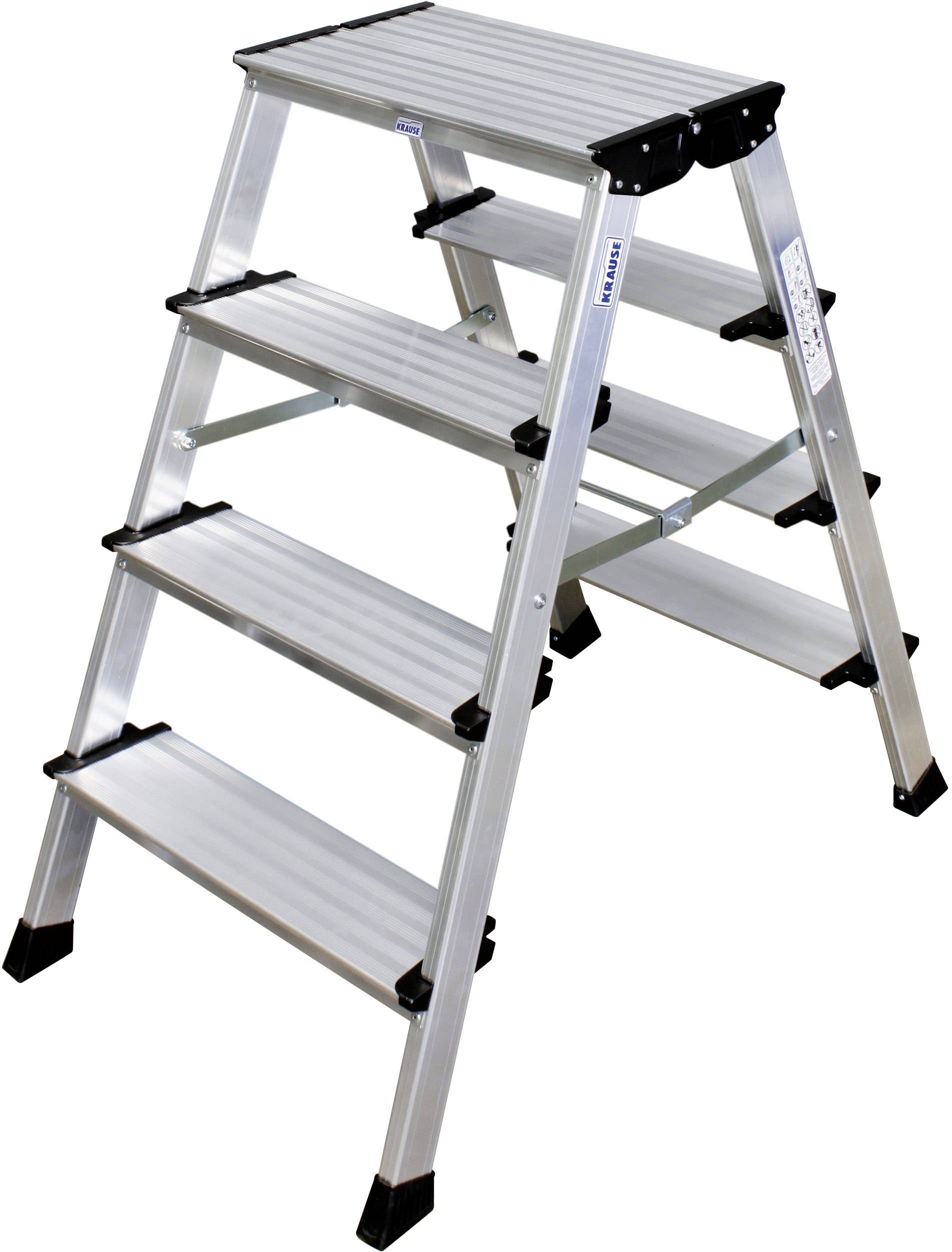 Krause MONTO Treppo 126047 Aluminium Doppel-Klapptritt klappbar Arbeitshöhe (max.): 2.85m Silber 5.50kg