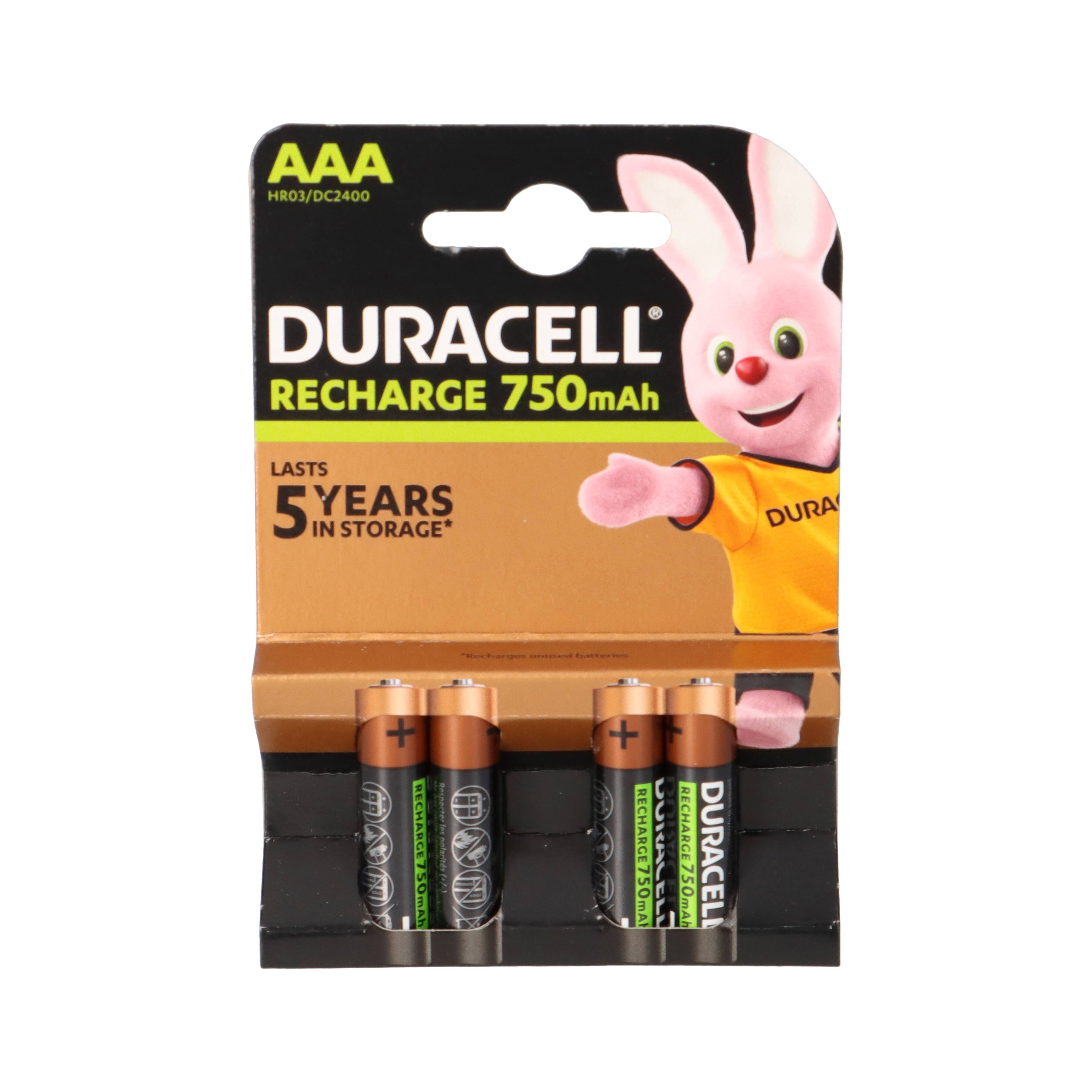 Duracell HR 03 AAA Akkus 750mAh 4er Set umweltfreundlich