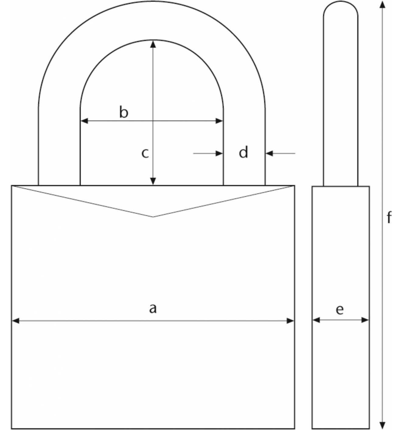 Vorhängeschloss - Modell 165 - zum Absichern von Wertgegenständen oder Bereiche - SL 4 - SB 40 - BB 21,5 - BH 26 - BS 6 - SS 16 - SH 77 mm