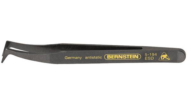 ESD Kunststoff Präzisionspinzette 120mm Form 6 Hakenspitze