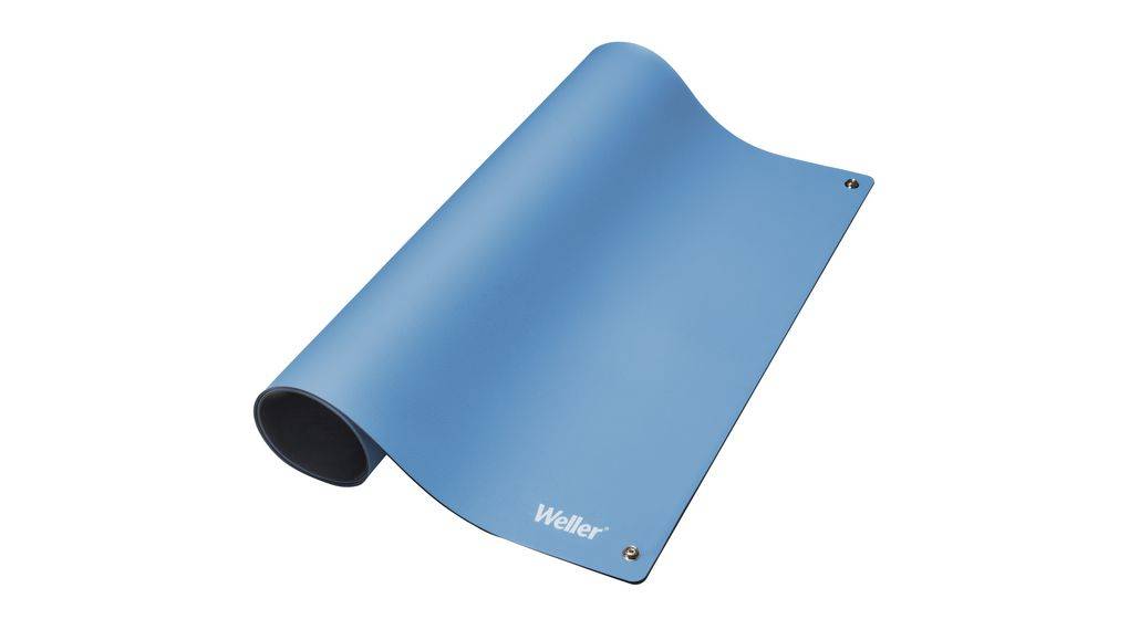 ESD-Premium-Tisch-Lötmatte-Set mit Armband und Spiralkabel, blau