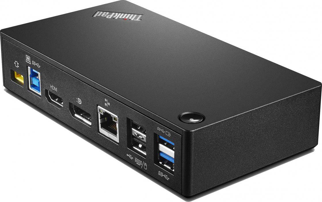 Lenovo 03X6898, Kabelgebunden, USB 3.2 Gen 1 (3.1 Gen 1) Type-A, 3,5 mm, 10,100,1000 Mbit/s, Schwarz, Lenovo