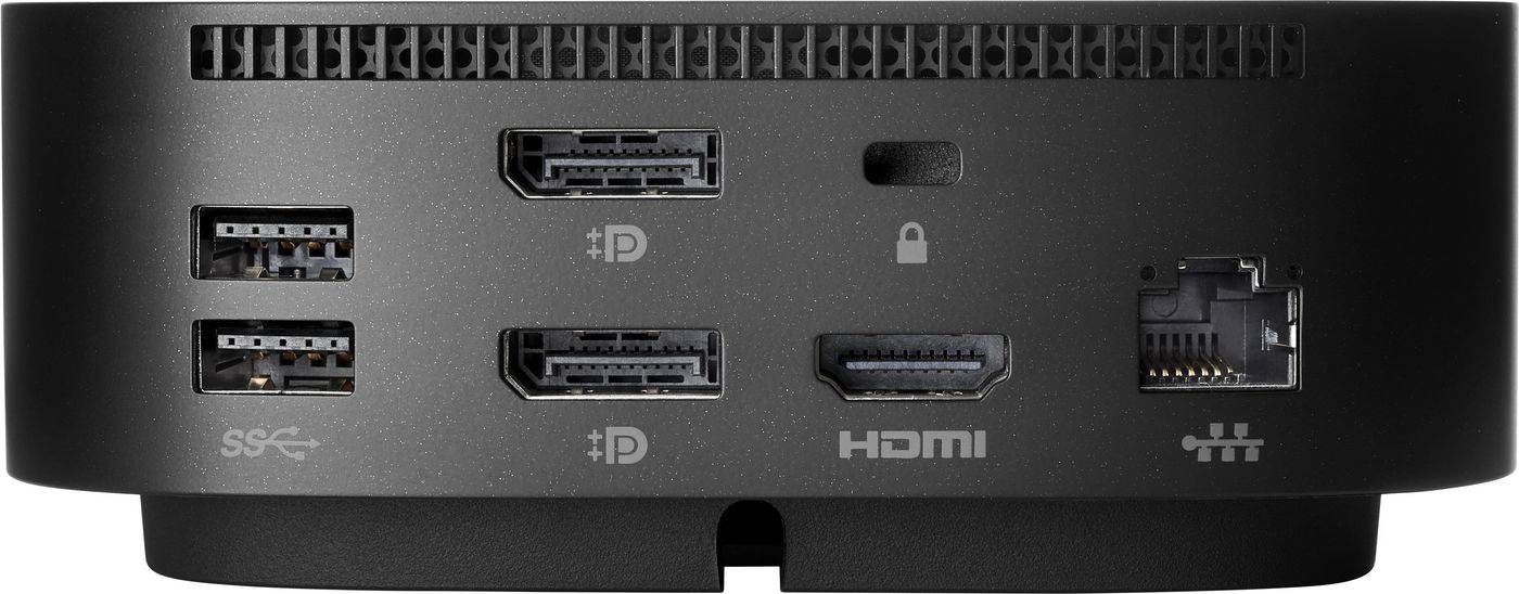 HP USB-C/A Universal Dock G2 - Kabelgebunden - USB 3.2 Gen 1 (3.1 Gen 1) Type-C - Schwarz - 122 mm - 122 mm - 45 mm