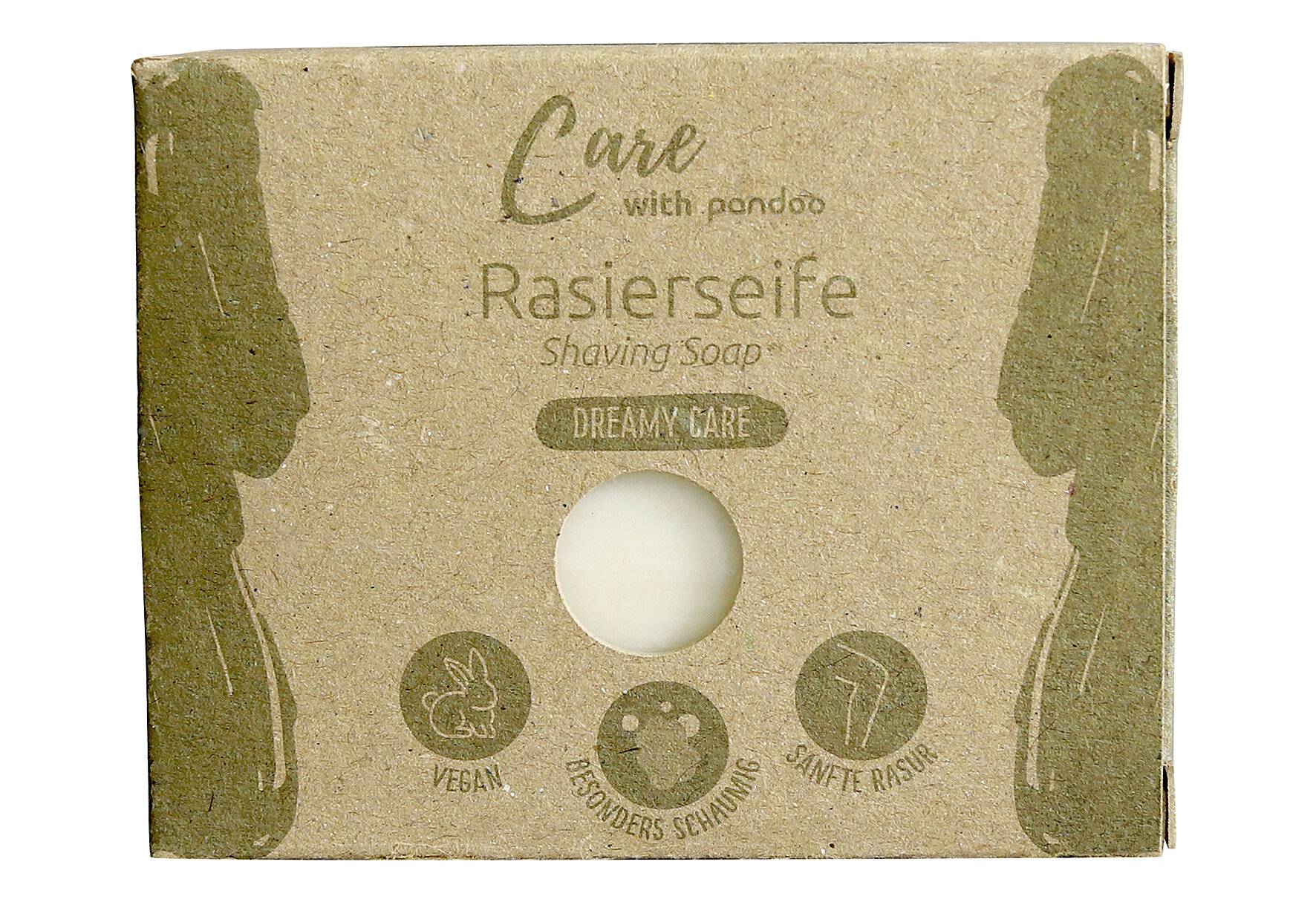 pandoo Rasierseife 100g | Dreamy Care | Rasiercreme für eine sanfte Rasur | Für Männer und