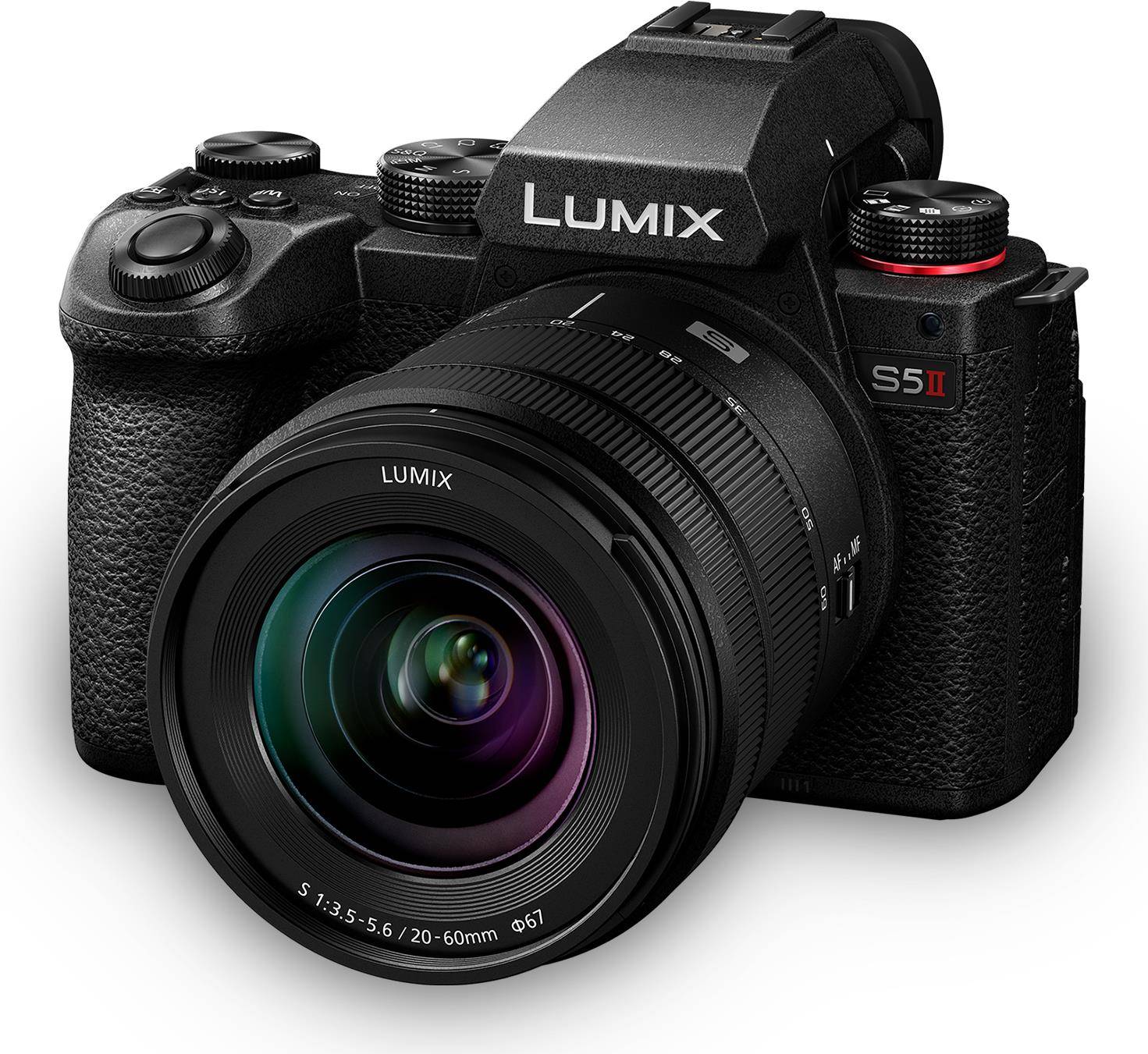 Panasonic Lumix S5II + S 20-60MM F3.5-5.6, 24,2 MP, 12000 x 8000 Pixel, CMOS, 6K Ultra HD, Touchscreen, Schwarz