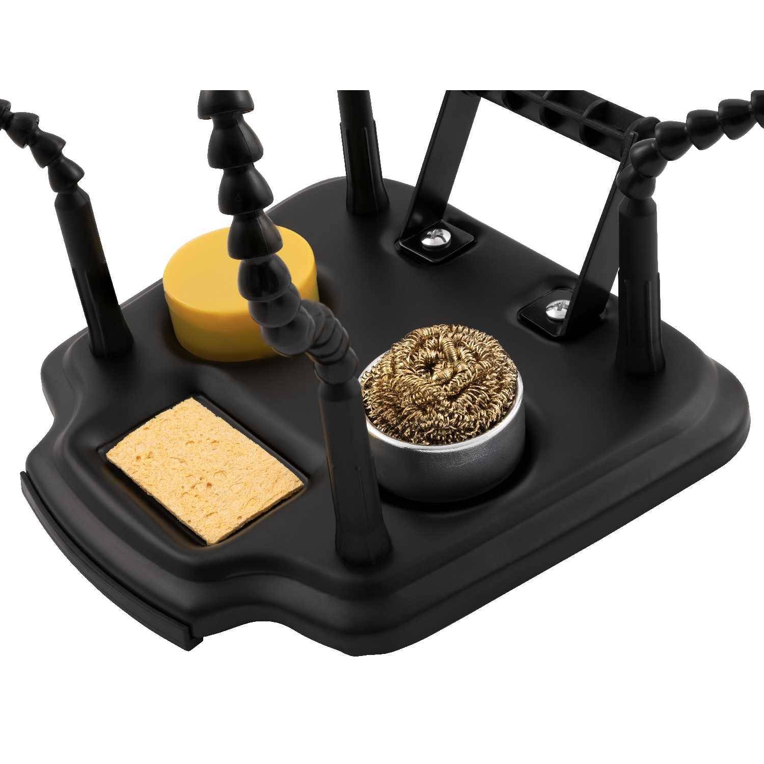 McPower Dritte Hand 11M-1, Vier Klemmen, Lötzinn-Halter, Lötschwamm, schwarz