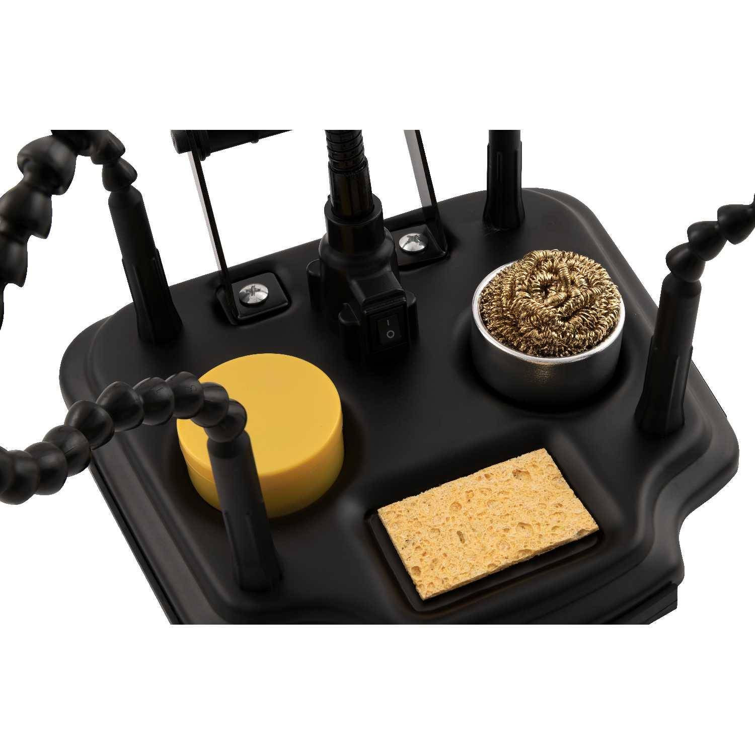 Dritte Hand mit LED-Lupe McPower "11M", 4W, mit USB-Anschluss