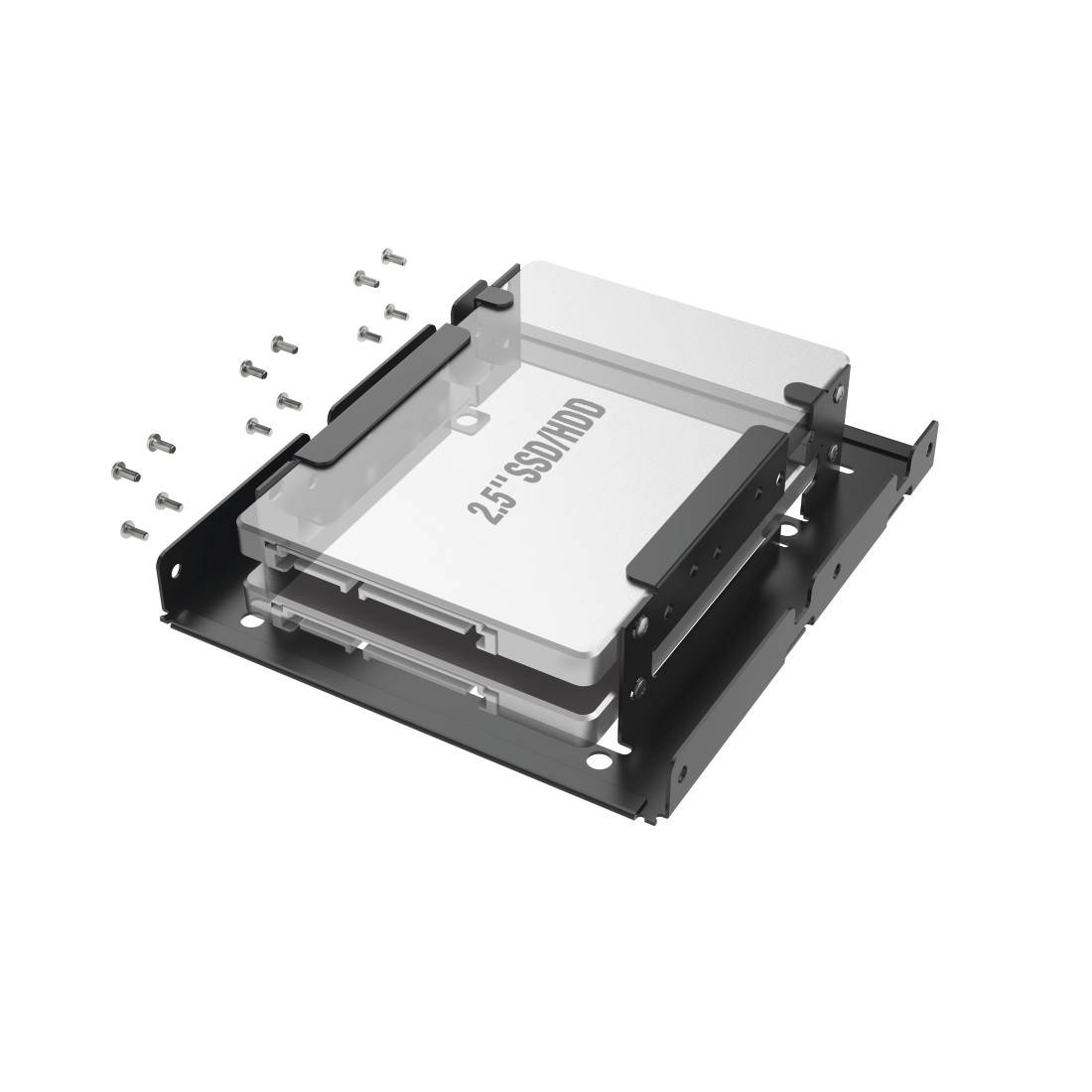 hama 00200759 Einbaurahmen für 2x 2,5" SSD- und HDD-Festplatten in 3,5" Einschub