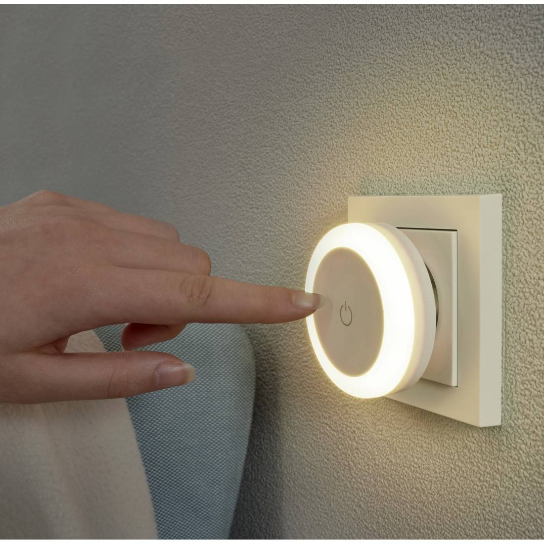hama 00223495 LED-Nachtlicht "Touch Switch" für Steckdose, Berührungstaster, warmes Licht