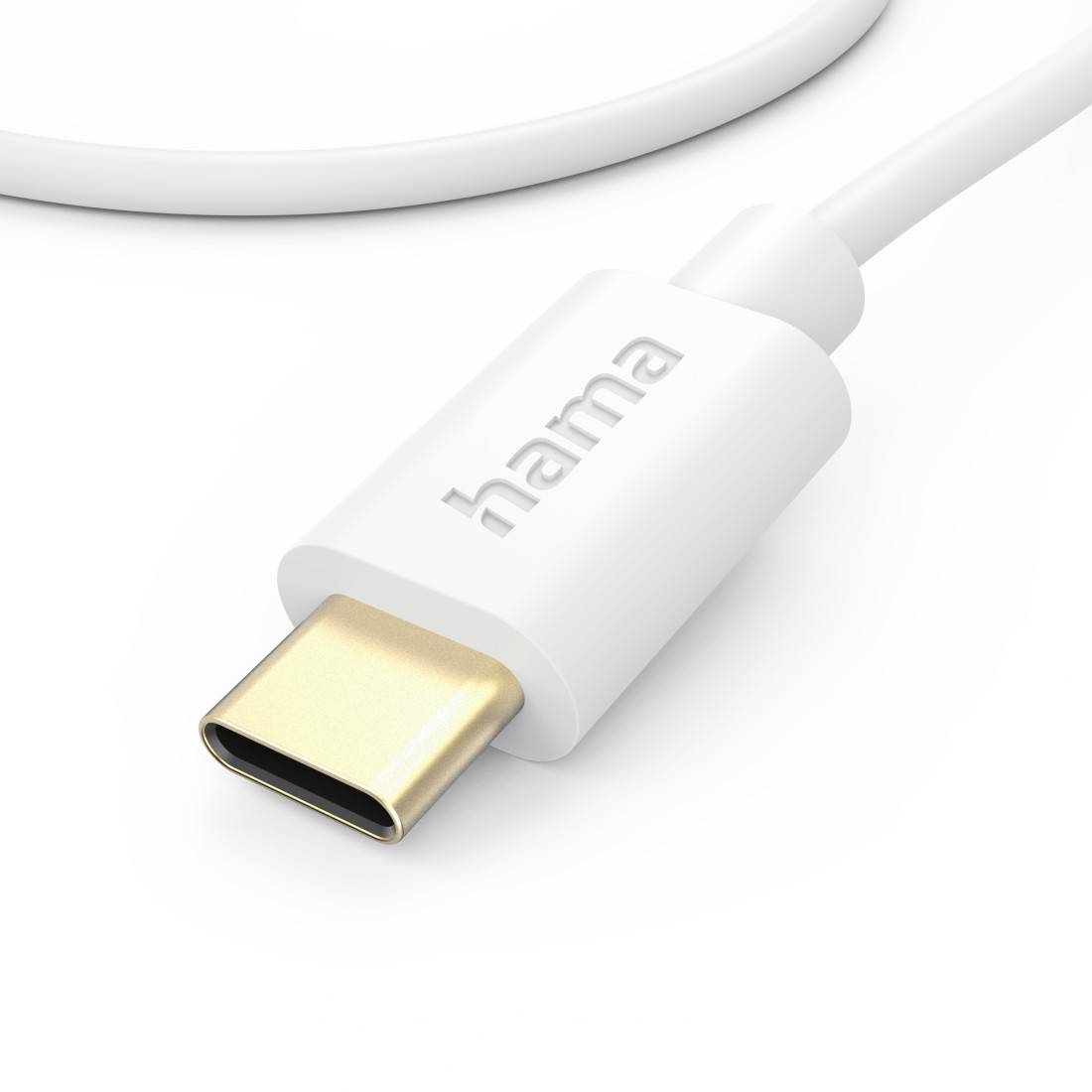 hama 00201590 Ladekabel, USB-C - USB-C, 1 m, Weiß
