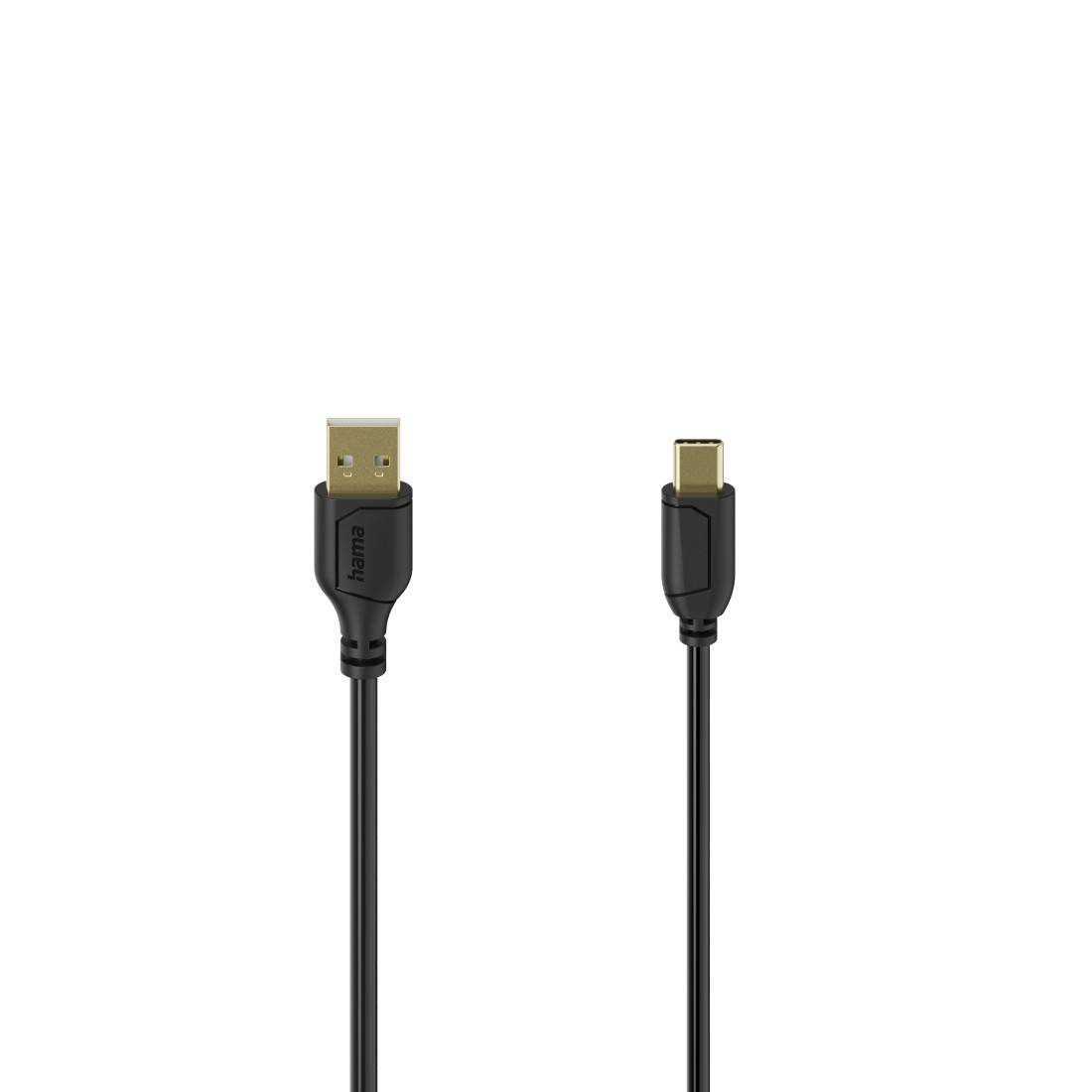hama 00074265 USB-A auf USB-C-Kabel "Flexi-Slim", USB 2.0, 480 Mbit/s, 0,75 m