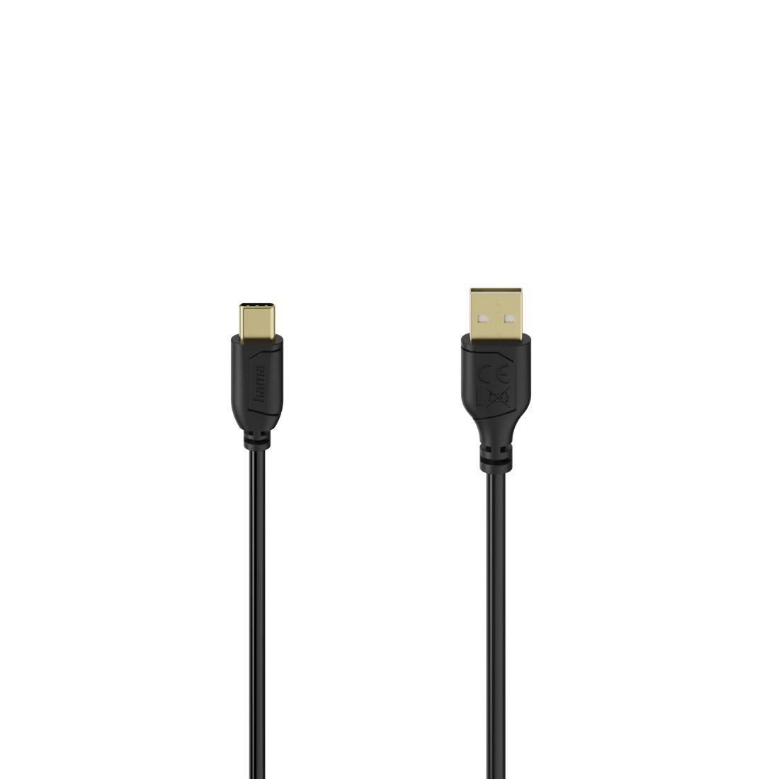 hama 00074265 USB-A auf USB-C-Kabel "Flexi-Slim", USB 2.0, 480 Mbit/s, 0,75 m
