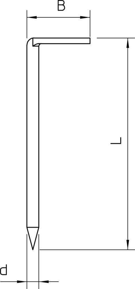 OBO Bettermann Vertr Hakennagel 3,4x60mm blank 1101 3.4x60