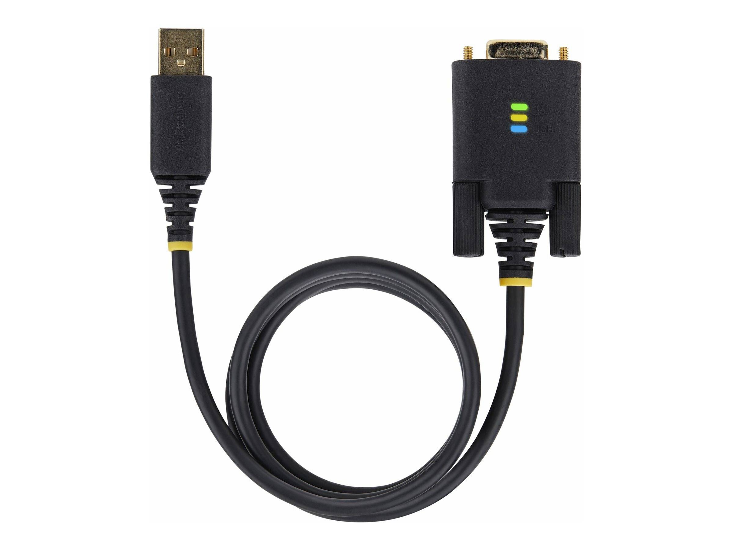 StarTech.com 3ft (1m) USB to Null Modem Serial Adapter Cable, Interchangeable DB9 Screws/Nuts, COM Retention, USB-A to R