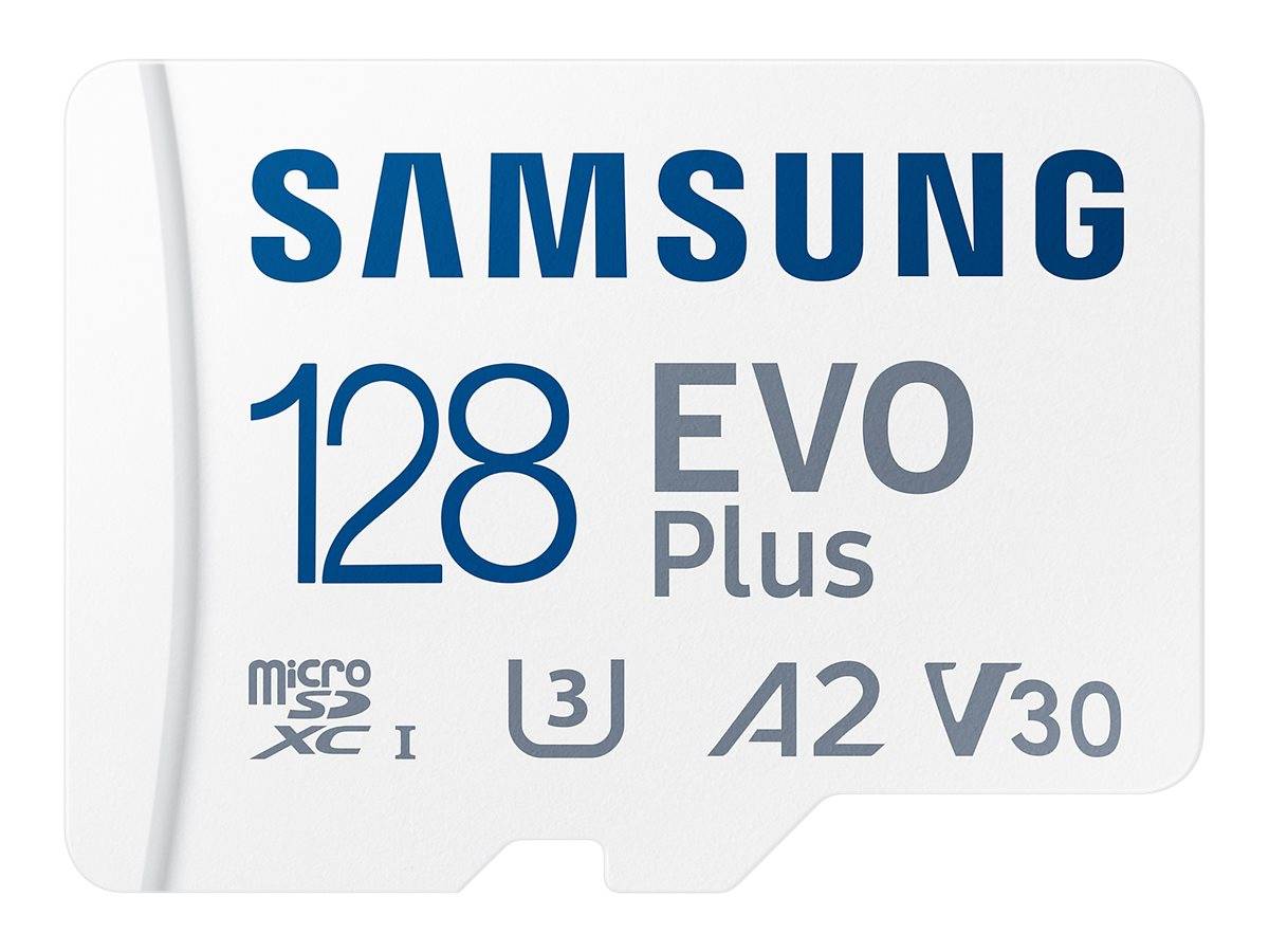 SD-Card micro 128GB SAMSUNG EVO+ UHS (2024),UHS-I U3,inkl.SD-Adapter,wei�Bis zu