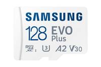 SD-Card micro 128GB SAMSUNG EVO+ UHS (2024),UHS-I U3,inkl.SD-Adapter,wei�Bis zu