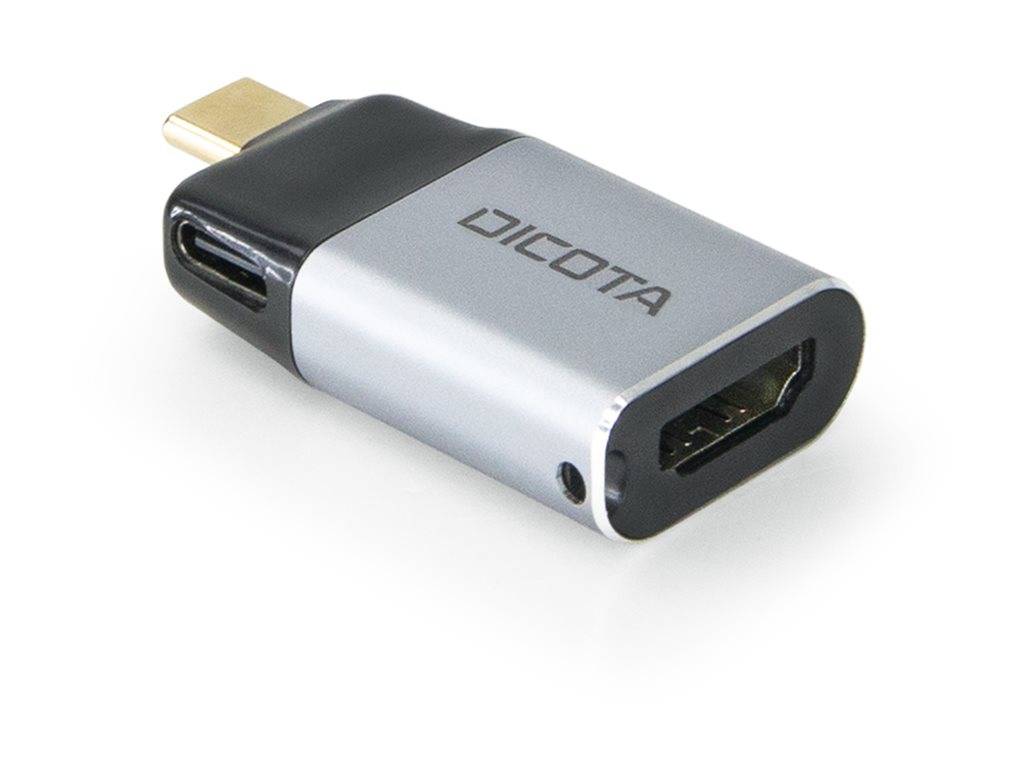 Videoadapter - 24 pin USB-C männlich zu HDMI, 24 pin USB-C weiblich - Silber - S