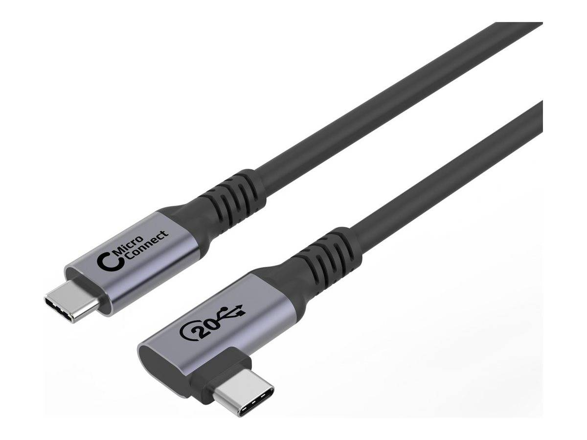 MicroConnect USB-Kabel - 24 pin USB-C (M)gerade zu 24 pin USB-C (M) gewinkelt -