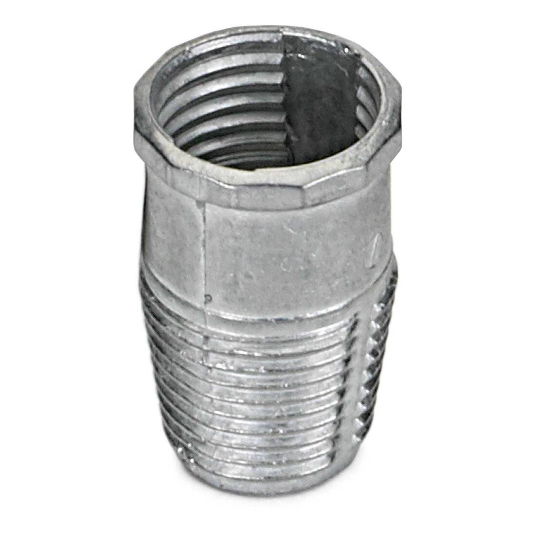 Stielgewinde mit Innen- und Außengewinde, Metall.