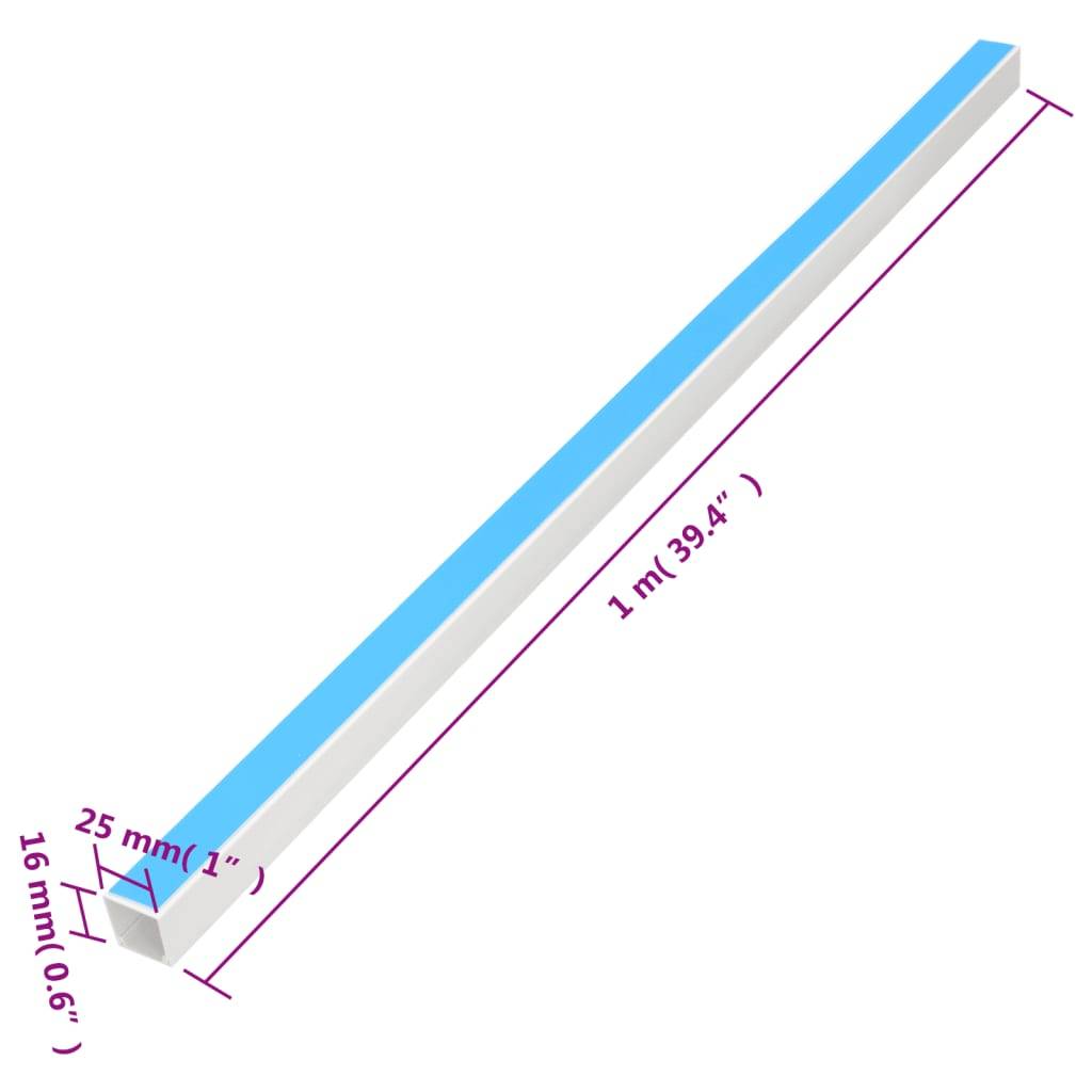 vidaXL Kabelkanäle Selbstklebend 25x16 mm 30 m PVC