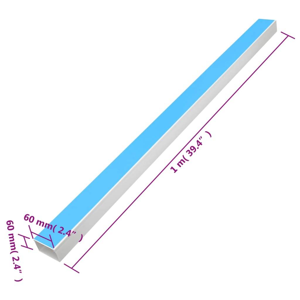 vidaXL Installationsrohre Selbstklebend 60x60 mm 30 m PVC