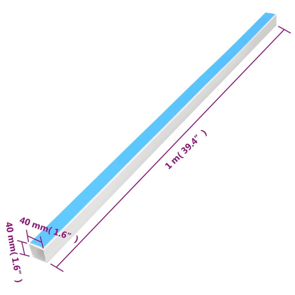 vidaXL Kabelkanäle Selbstklebend 40x40 mm 30 m PVC
