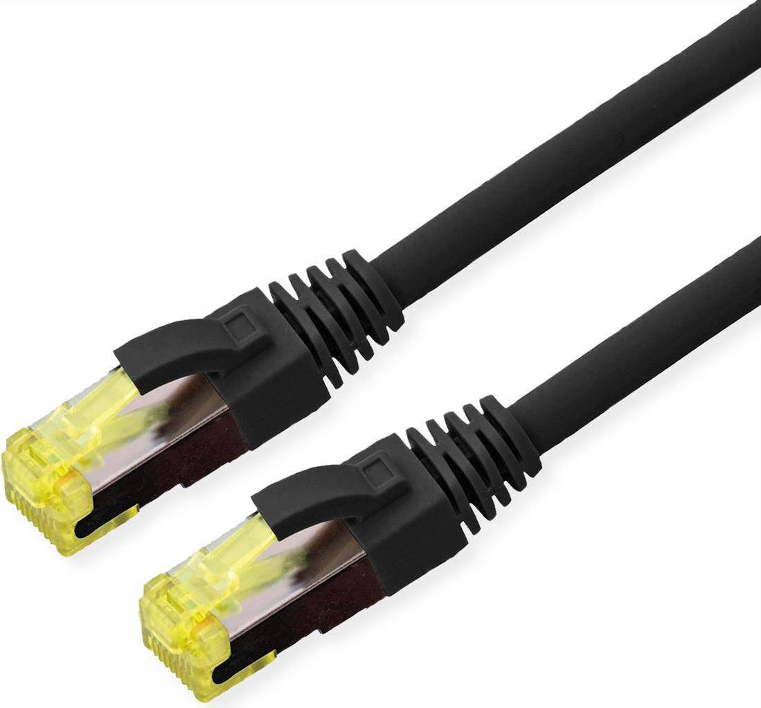 ROLINE Outdoor Patchkabel Kat.6A (Class EA) S/FTP (PiMF), Litzendraht, LSOH, schwarz, 5 m
