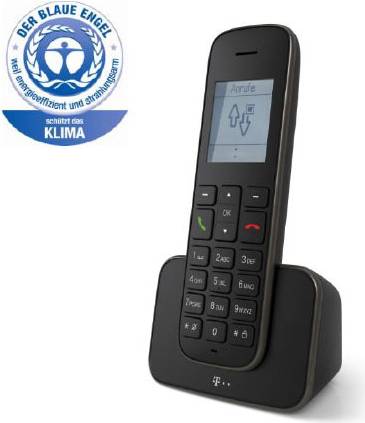 Telekom Sinus A207 DECT/GAP Schnurloses Telefon analog Freisprechen Schwarz