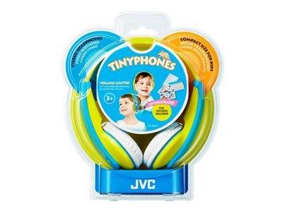 JVC HA-KD5-Y-E Kinder On Ear Kopfhörer kabelgebunden Gelb, Blau Lautstärkebegrenzung, Leichtbügel