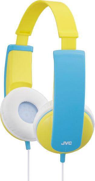 JVC HA-KD5-Y-E Kinder On Ear Kopfhörer kabelgebunden Gelb, Blau Lautstärkebegrenzung, Leichtbügel