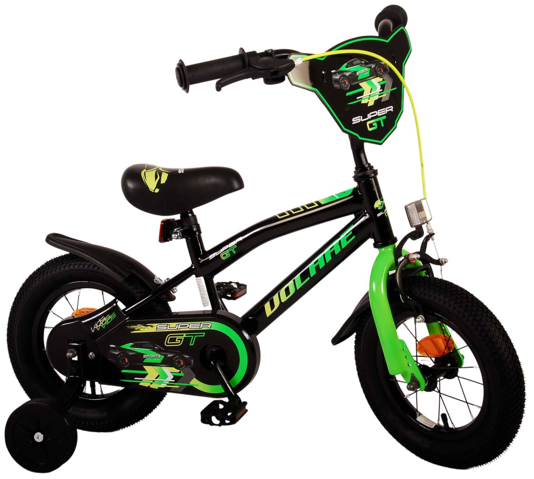 Volare Super GT Kinderbike - Jungen - 12 Zoll - Grün - Zwei Handbremsen