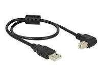 Delock USB-Kabel USB M bis Typ B M 2.0 50 cm 90° Stecker Schwarz