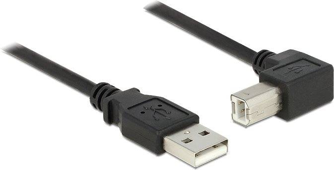 Delock USB-Kabel USB M bis Typ B M 2.0 50 cm 90° Stecker Schwarz