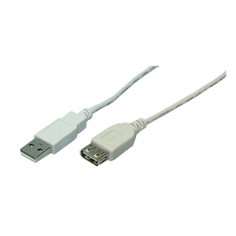 LogiLink Kabel USB 2.0 Verlängerung A Stecker -> A Buchse, grau, 1,8m