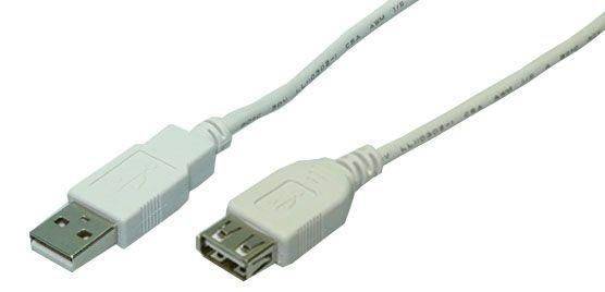 LogiLink Kabel USB 2.0 Verlängerung A Stecker -> A Buchse, grau, 1,8m